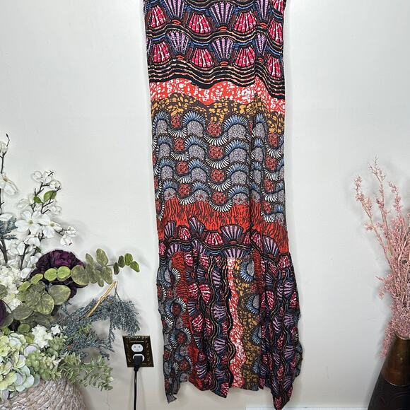 ANTHROPOLOGIE x COREY LYNN CALTER Doriane Midi Dress Red Purple Sz XS {U44} - Picture 3 of 7